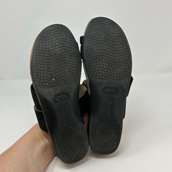 Munro Women's Slide Sandals Black Size 8.5 Toe Loop Stretch Straps Casual - Picture 8 of 12